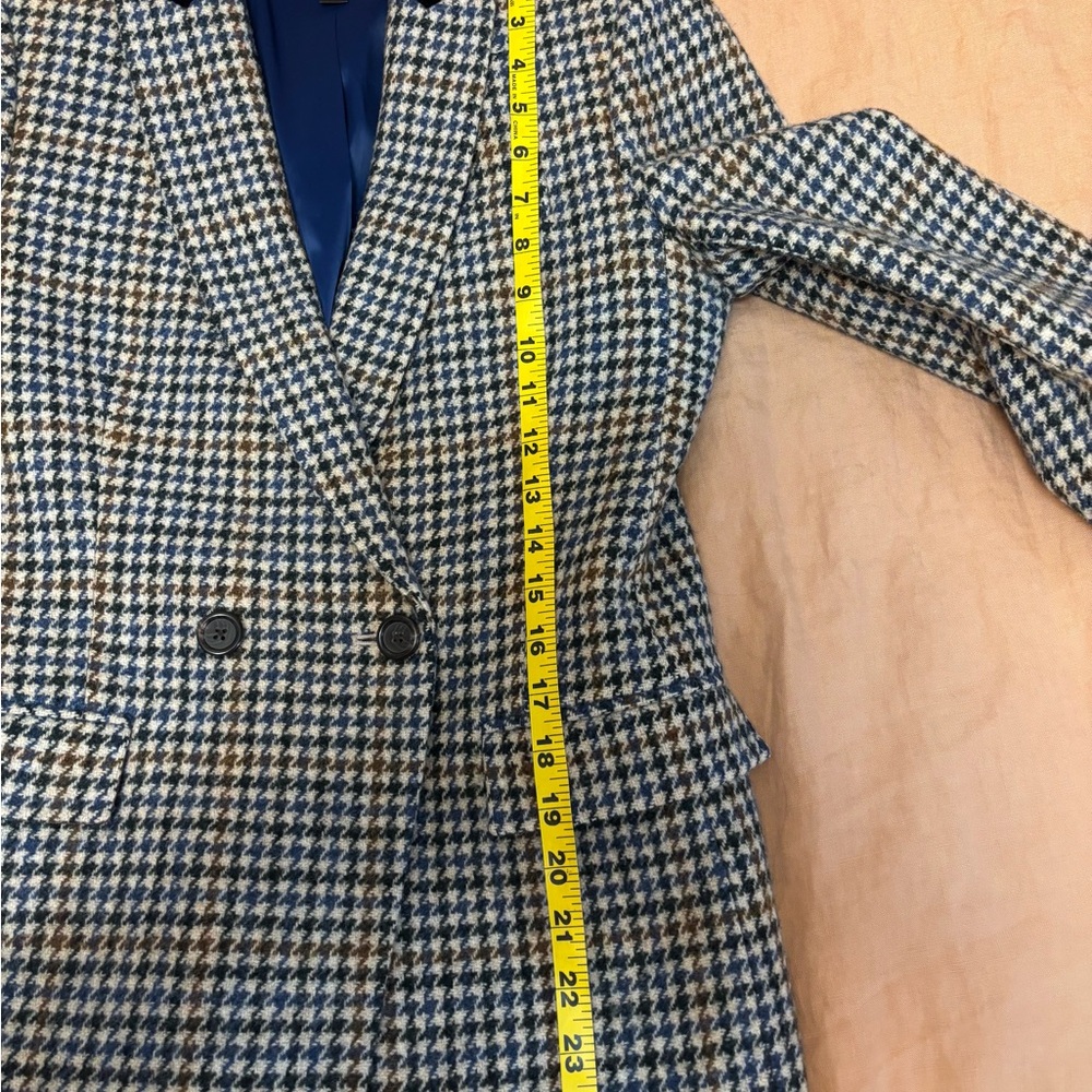 J. Crew Dover Black and Brown Houndstooth Blazer / 100% wool / lined - Picture 6 of 8